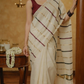 Soft cotton onam saree with maroon/ gold stripes