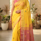 Semi linen saree with stitched blouse