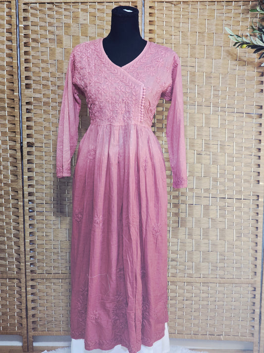 Chikankari A line frock kurti