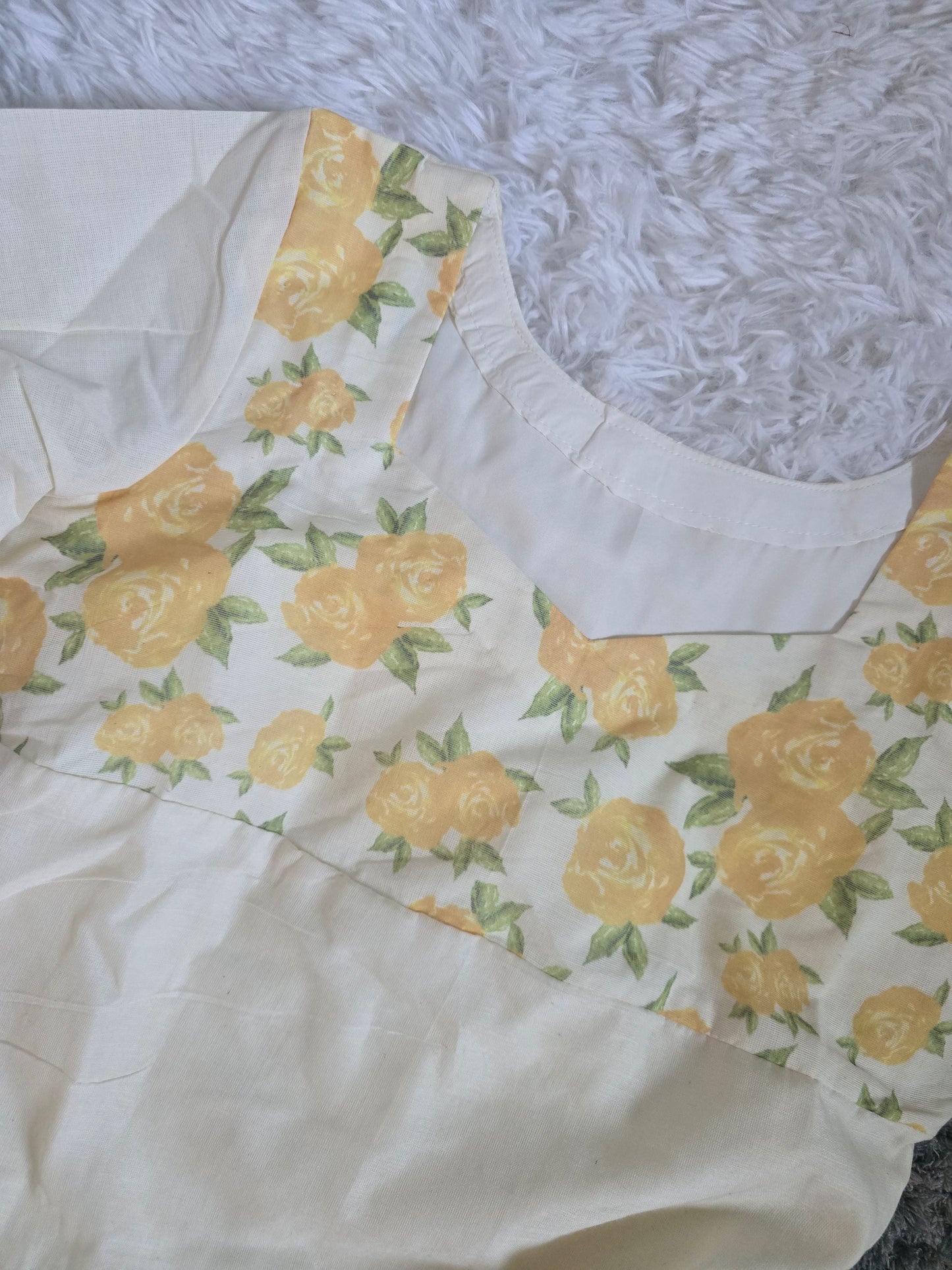 Onam A line kurti ( short length) with yoke printed design ( XS-S size)