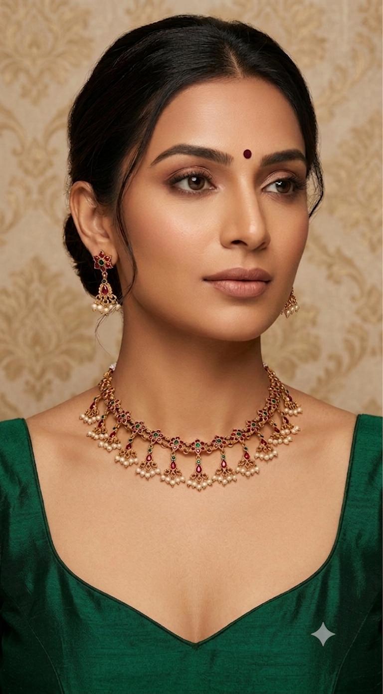 String nacklace with earrings