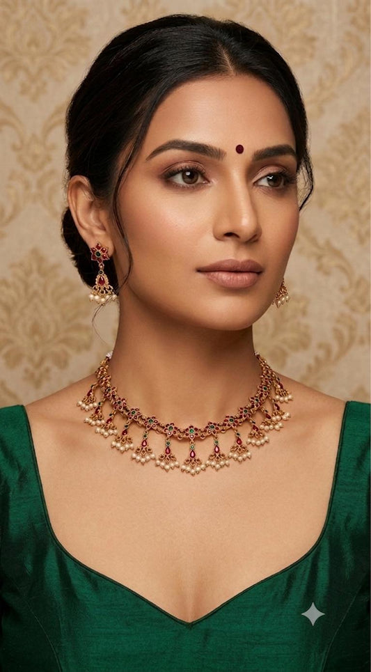 String nacklace with earrings