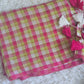 Mul cotton saree with check design- fall and pico ready- No BP