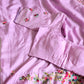 Russian silk (lavender)saree with french knot heavy work-stitched blouse