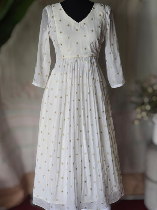 A Line kurti ( milky white)