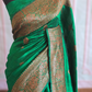 Pure banarasi raw silk saree with antique Zari weaving- Stitched blouse