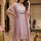 Party wear Tissue silk kaftan set(2 pc)light lavender