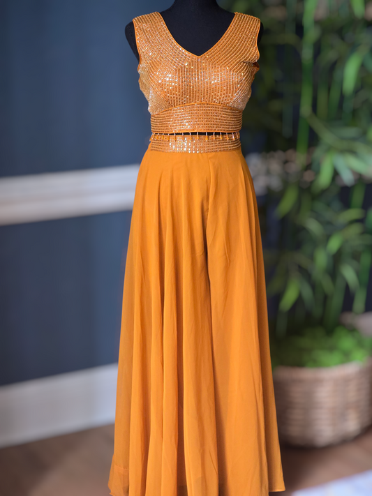Mustard yellow party wear set