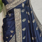 Navy blue banarasi saree with BP