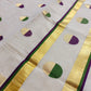Premium Golden Tissue Handloom Saree With Polka Weaves