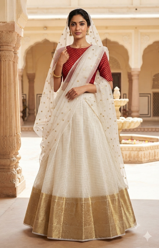 Soft organza dhavani set (S-M)