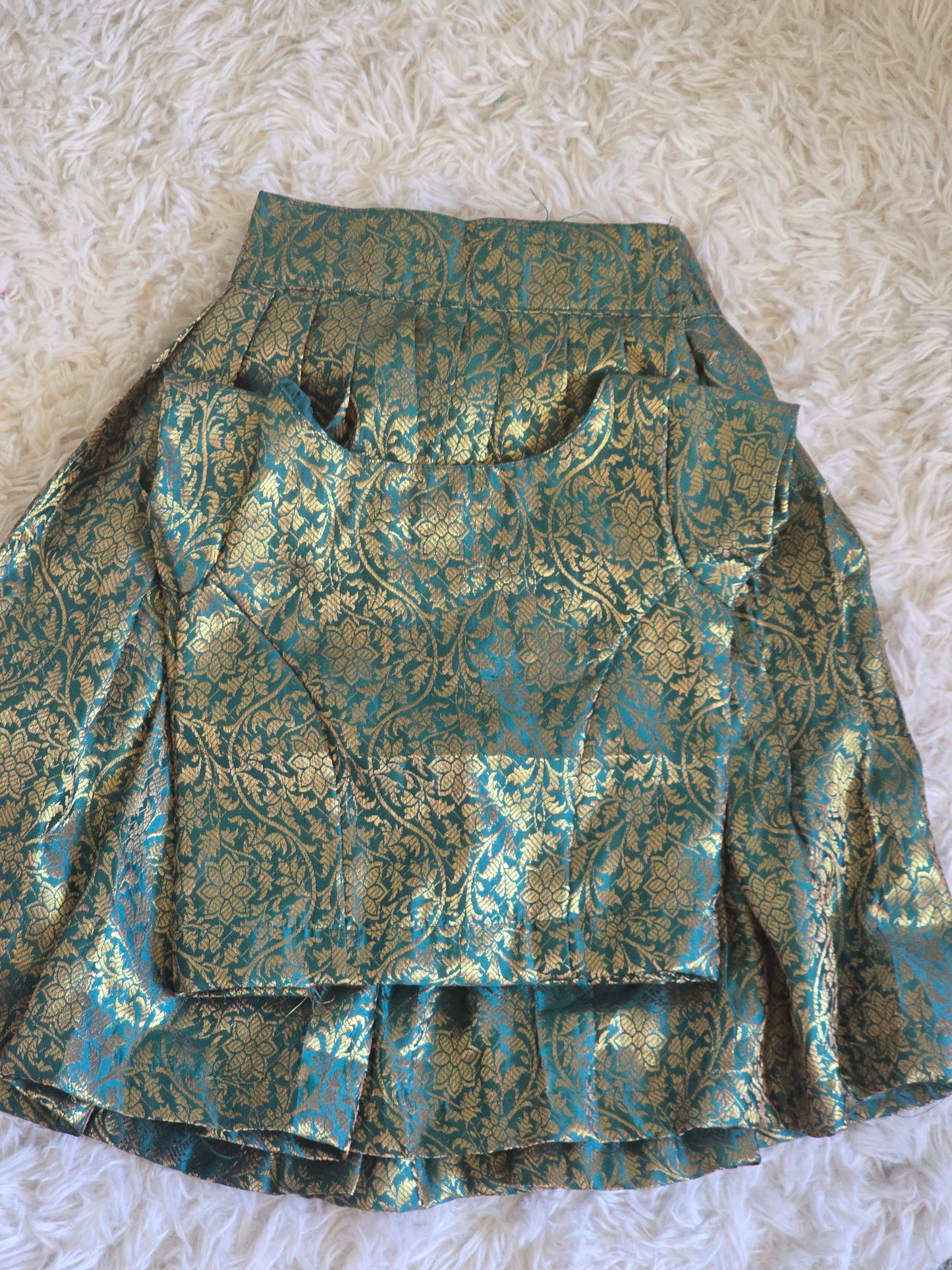 Brocade skirt and top -1-2yrs