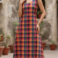 Madras check A line frock style kurti-sleevless