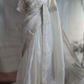 Off white organza saree with sabyasachi border- stitched blouse