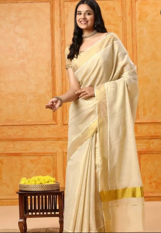 Ready to wear tissue onam saree