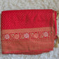 Semi munga (red) silk saree with stitched blouse