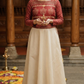 Premium tissue onam skirt and block printed top
