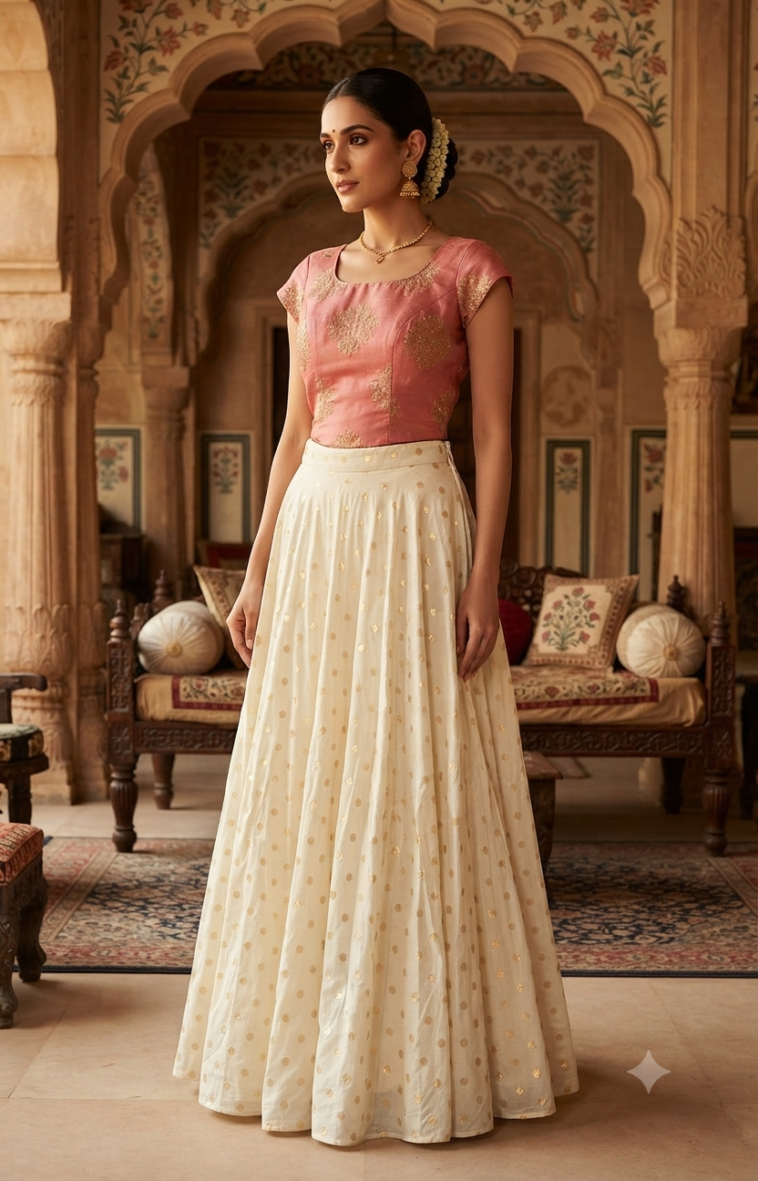 Onam cotton skirt and top