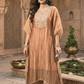 Party wear Tissue silk kaftan set(2 pc)( dark gold)