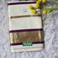Soft cotton onam saree with purple/ gold stripes
