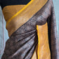 Semi katan silk saree with stitched blouse