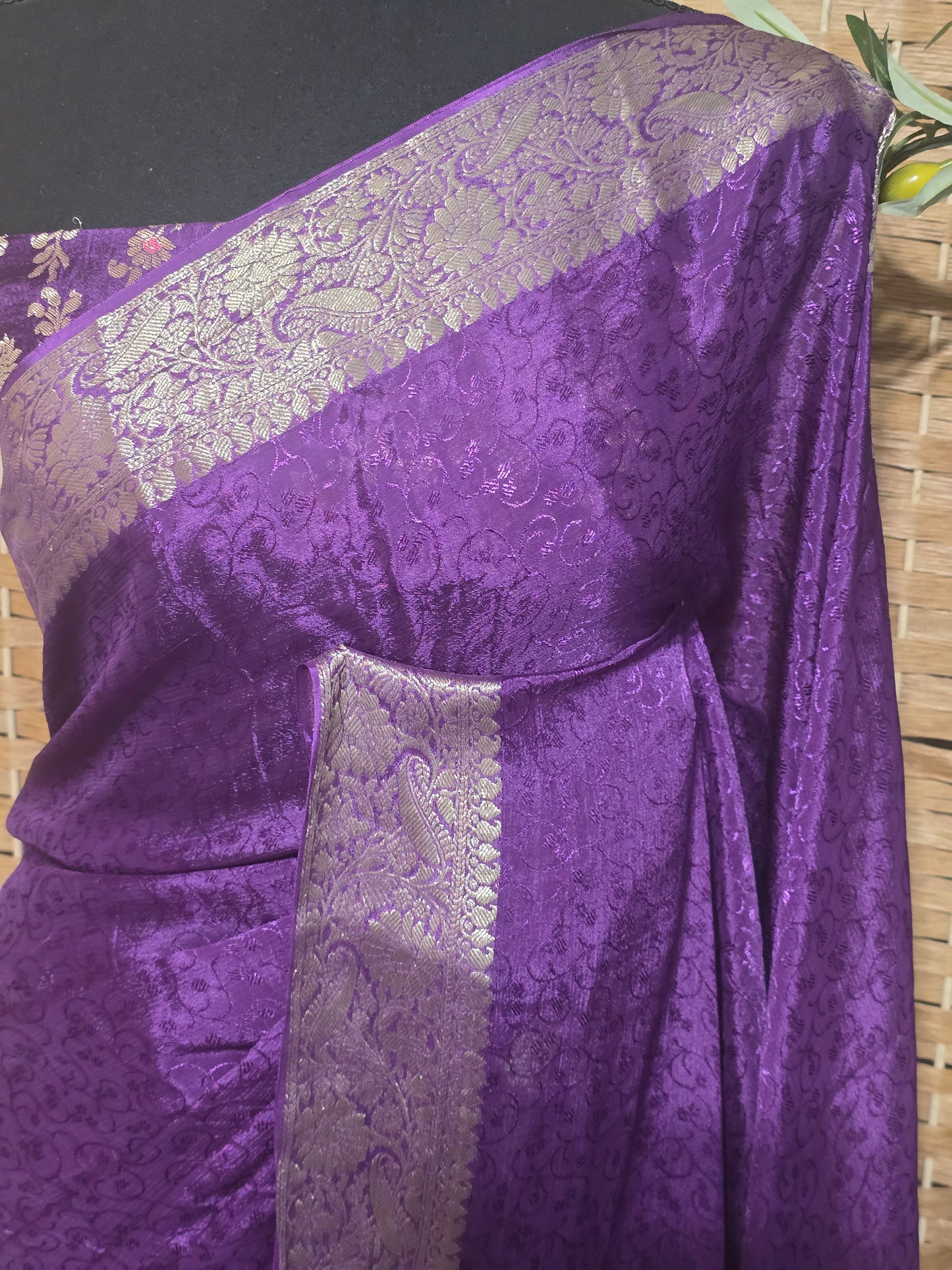 Crape georgette saree with stitched blouse