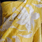 Turquish organza saree (Yellow) with applique work- stitched blouse