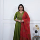 Cotton 3 pc salwar suit set with mirror work