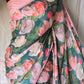 Chiffon floral printed saree with stitched blouse