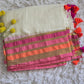 Mul cotton saree with multicolor border (fall and pico done)NO Blouse piece