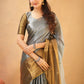 Semi tissue saree- grey and copper-No blouse