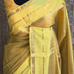 Tissue cotton saree with yellow border- No BP
