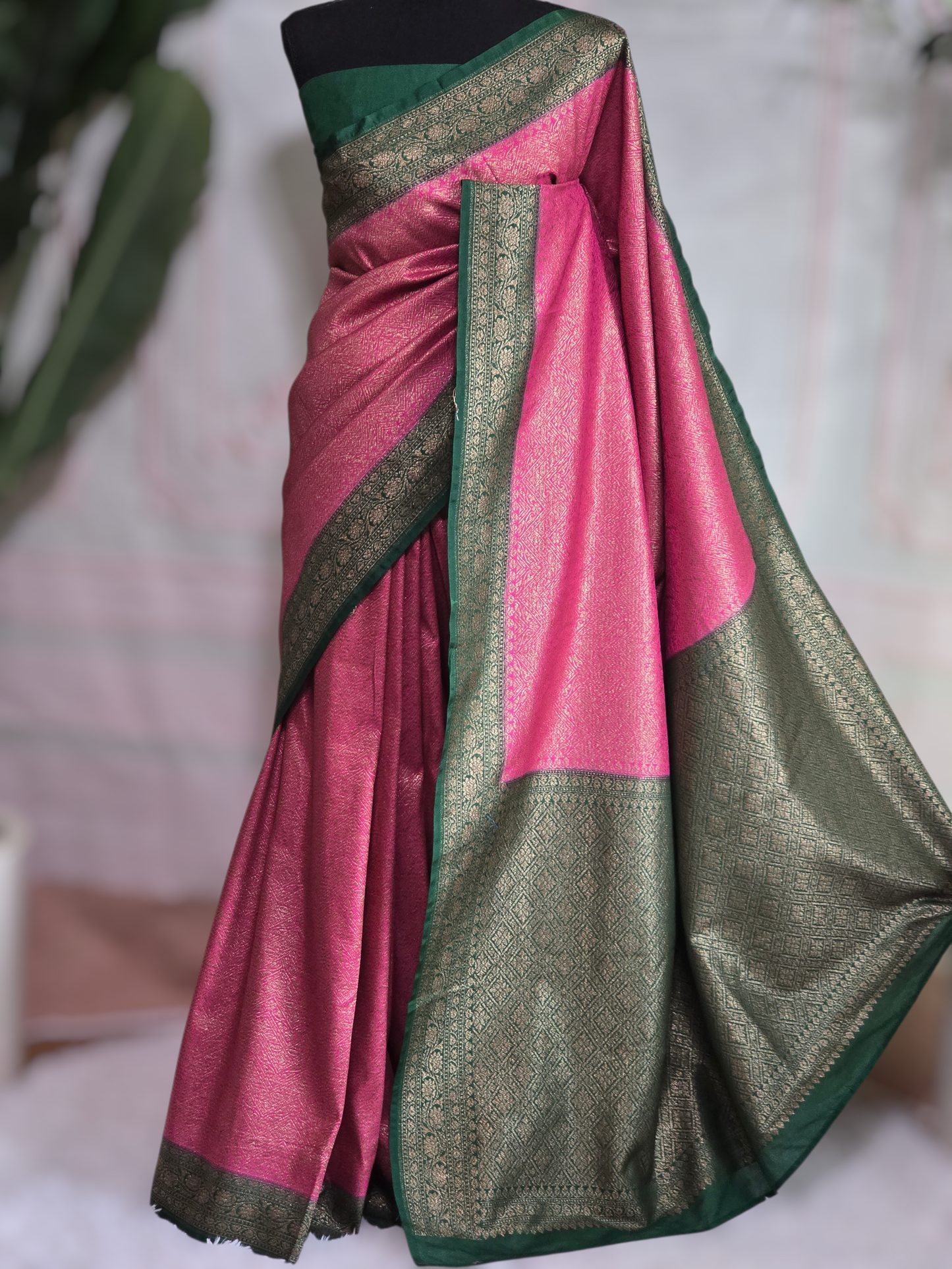 Semi katan soft silk saree with stitched blouse
