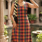 Madras check A line frock style kurti-sleevless