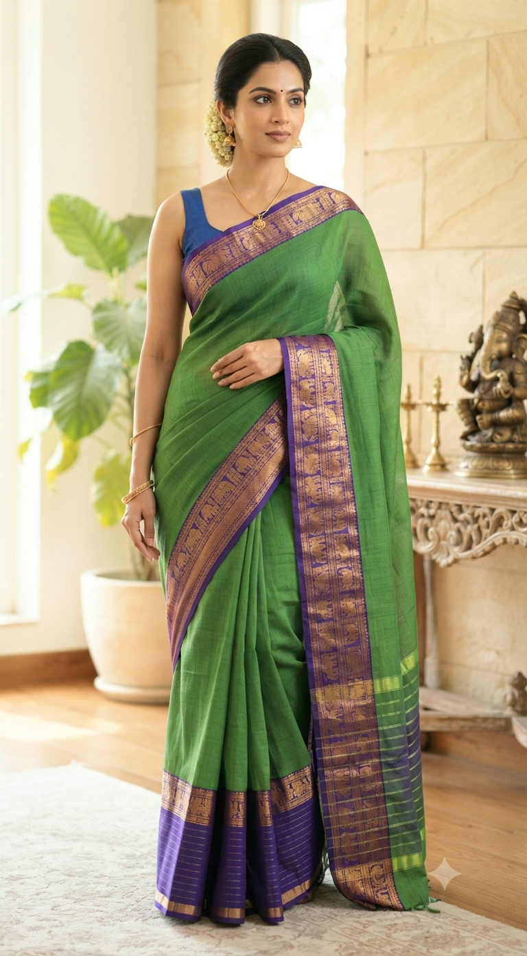 Chettinad cotton saree with BP