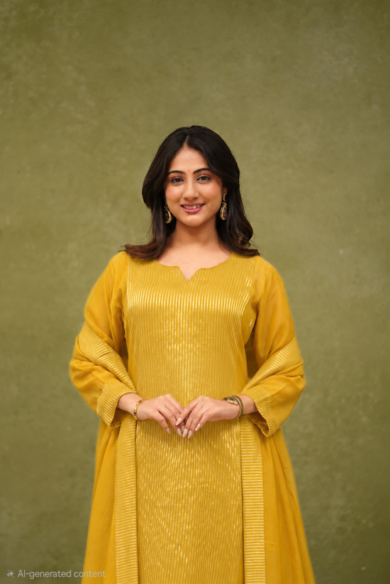 Mul chanderi 3 pc salwar suit set
