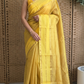Tissue cotton saree with yellow border- No BP