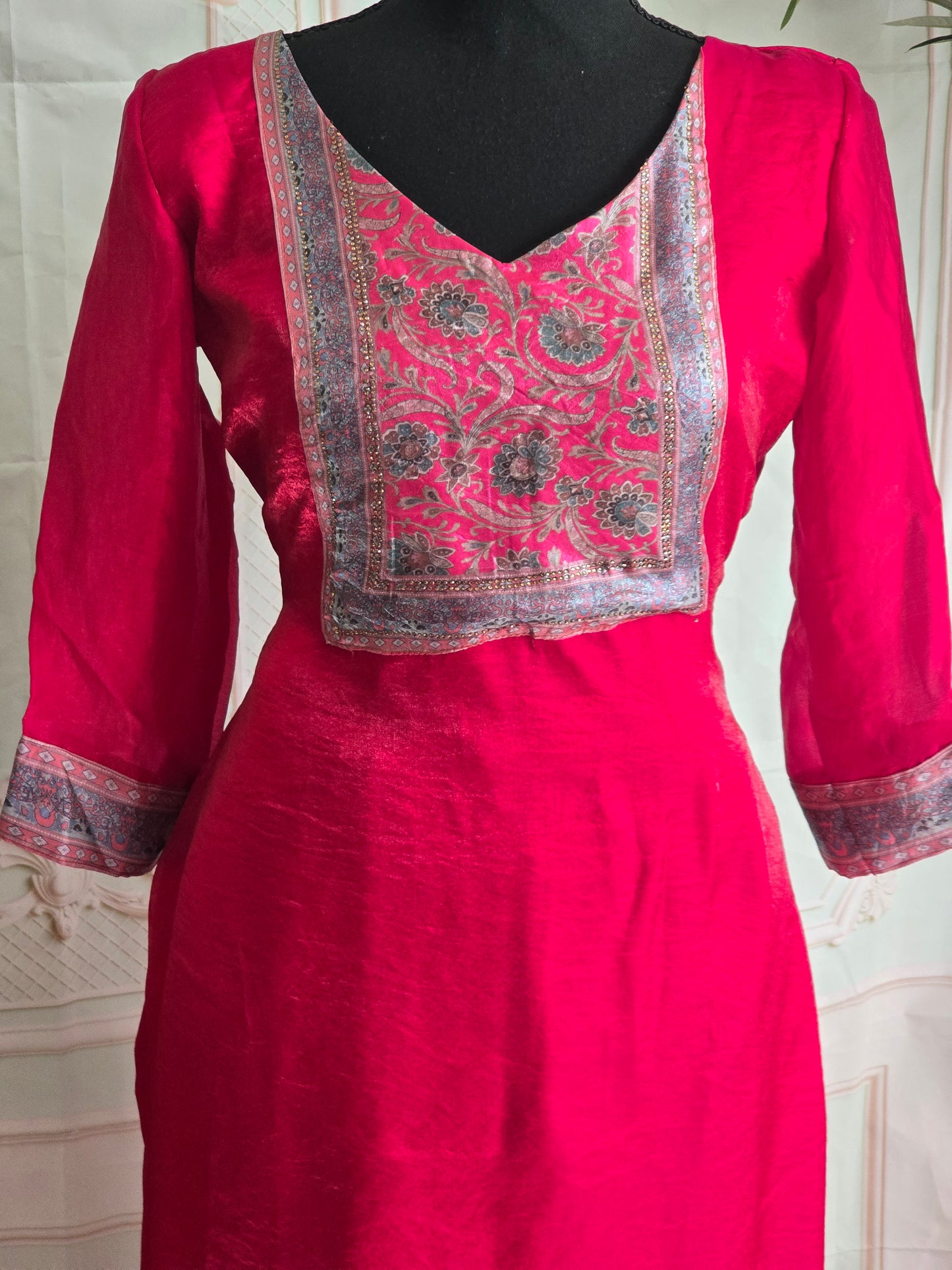 Satin organza 3 pc salwar suit set