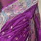 Munga silk saree paithani weaved border- Stitched blouse