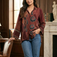 Pure crepe silk shirt with ajrakh print