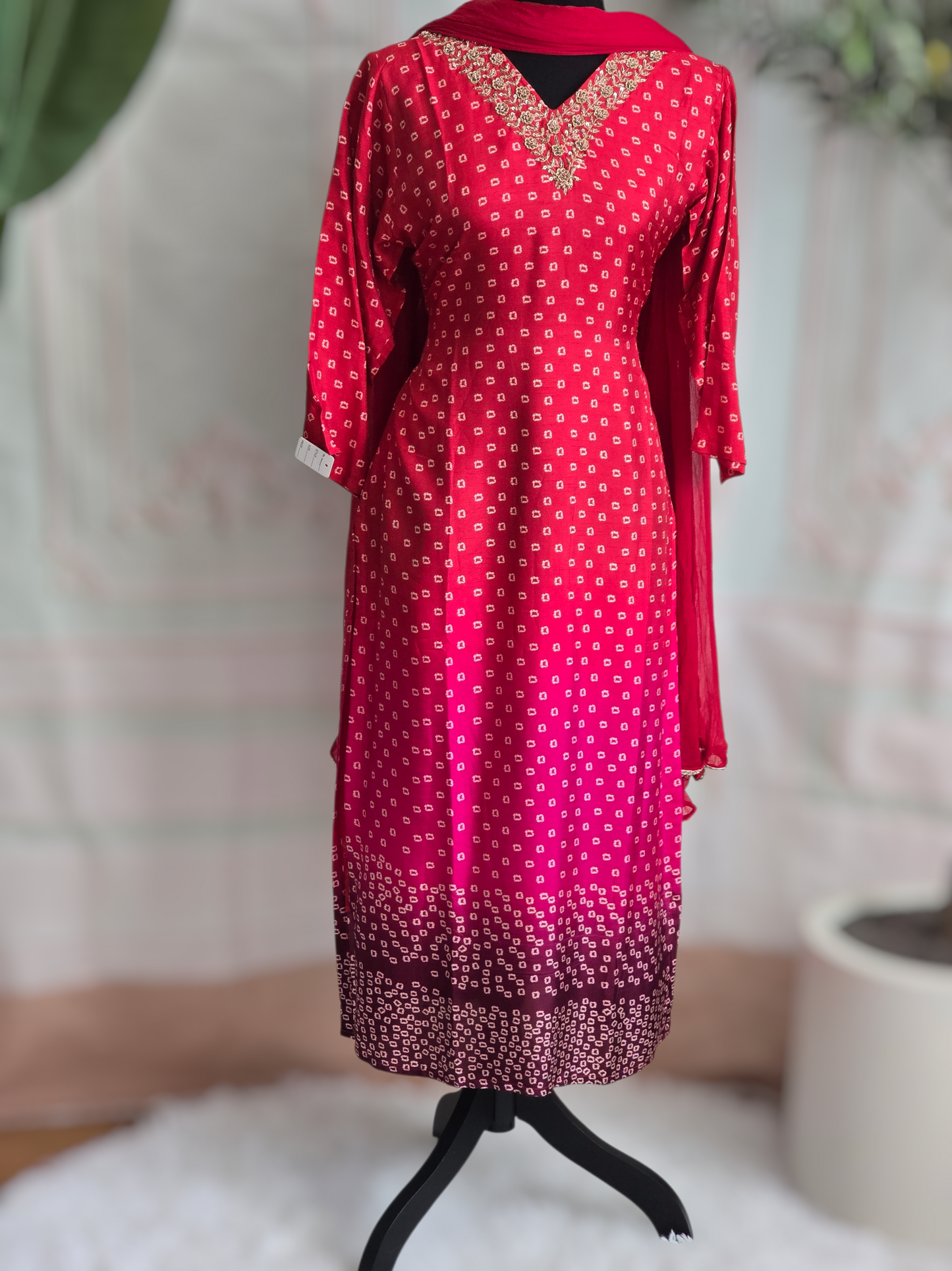 Rayon silk 3 pc salwar set with multi shade