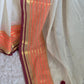 Mul cotton saree with orange and maroon border (fall and pico done)NO Blouse piece