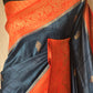 Munga tussar with banarasi border- stitched blouse