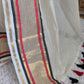 Mul cotton saree with black/gold/red border (fall and pico done)NO Blouse piece