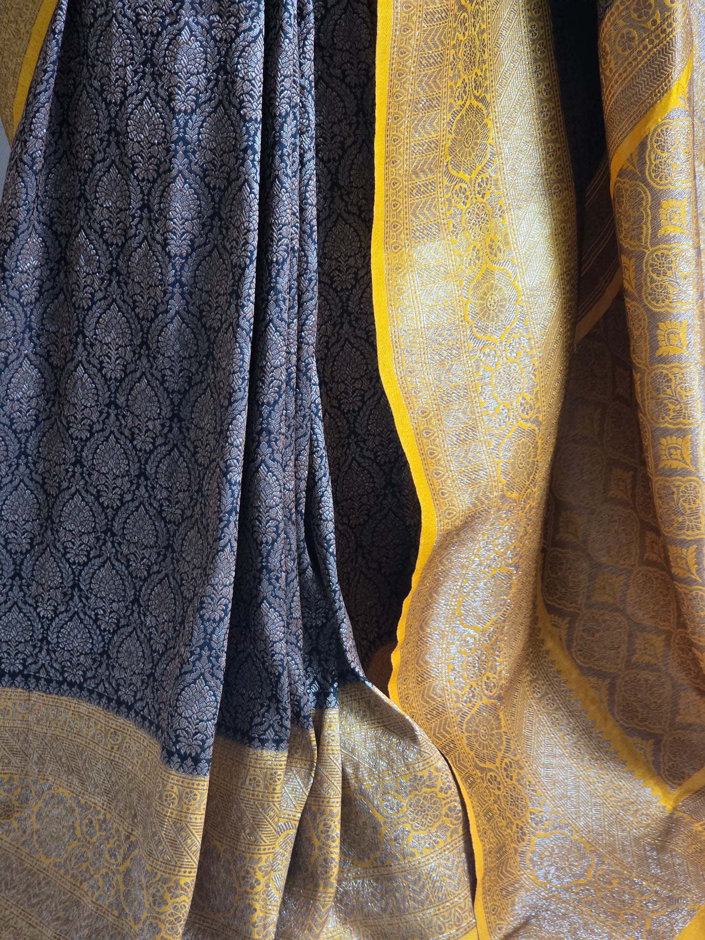 Semi katan silk saree with stitched blouse