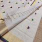 Premium Golden Tissue Handloom Saree With Polka Weaves