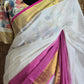 Premium cotton kerala saree duel tone- stitched printed blouse