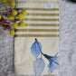 Cotton onam saree with blue printed design