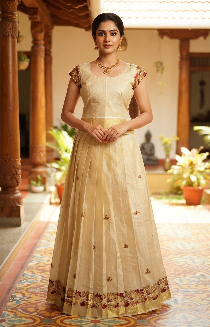 Tissue skirt and top with applique design( S-M)