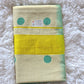 Tissue setnsaree with double shade- blue polka dots